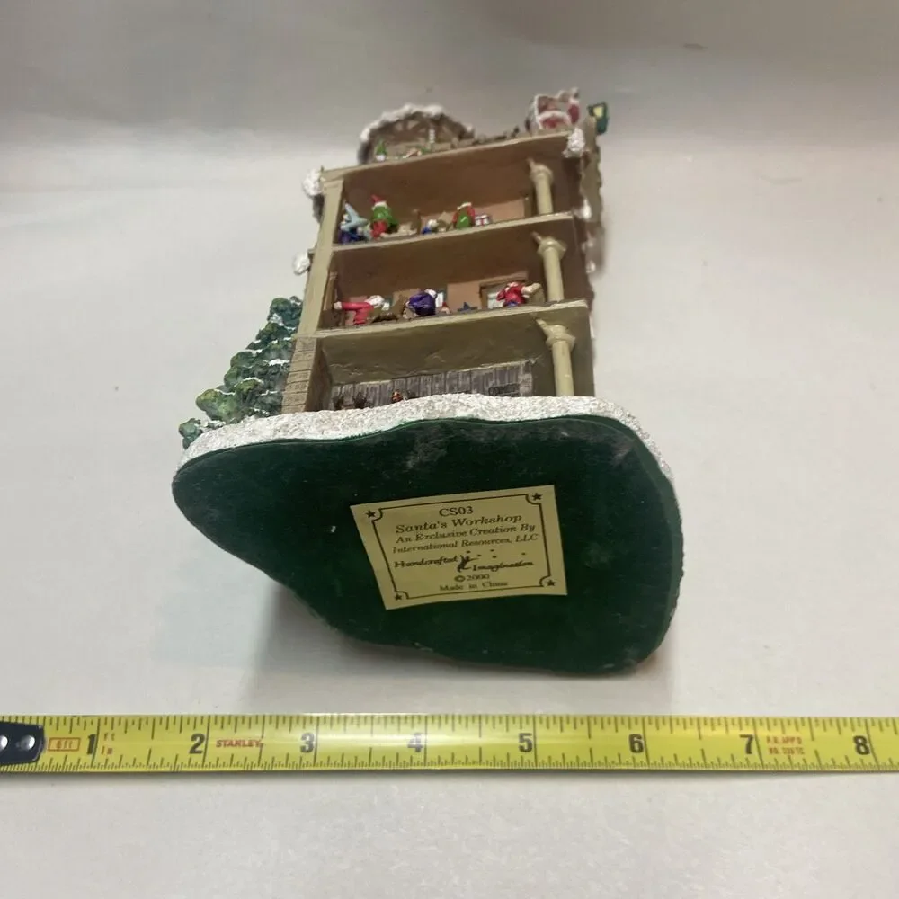Vintage Handcrafted Imagination Santa's Workshop Figurine 8 in Resin 2000